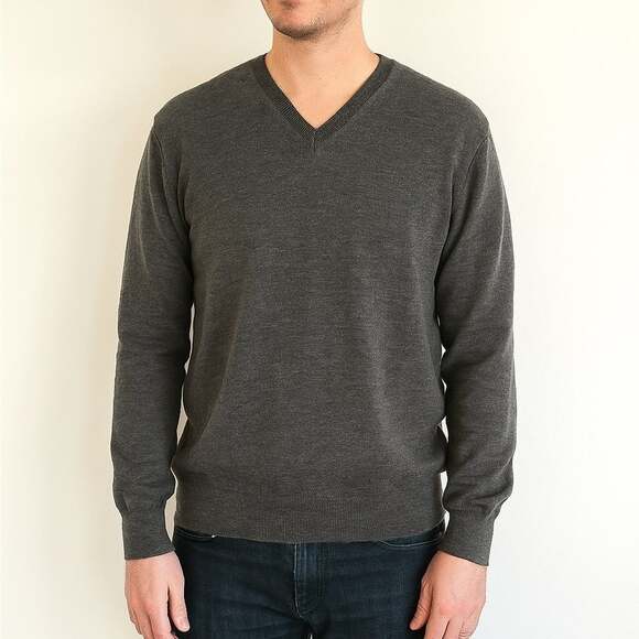 Burberry Other - Burberry Brit Men's 100% Wool V-Neck Sweater Dark Gray Size XL